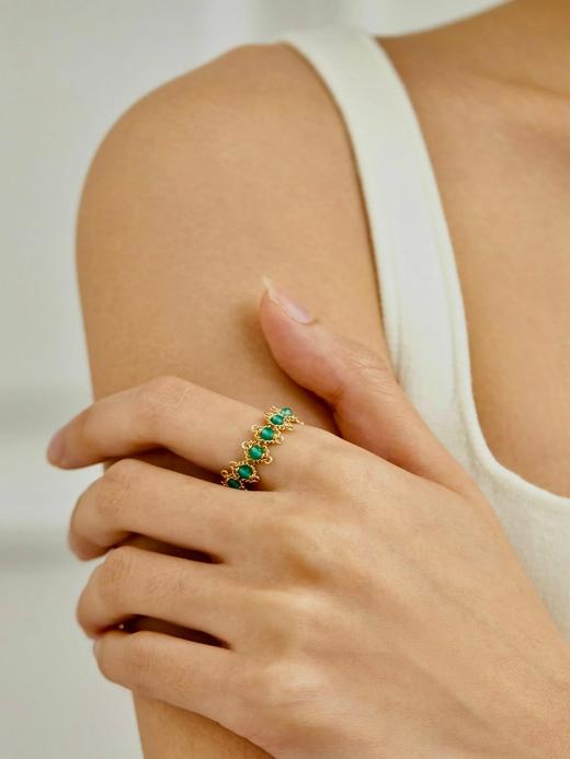 SpoiledBrat Jewelry 凡尔赛系列 | 绿玉髓 橘玛瑙 尖晶石软戒指 商品图1