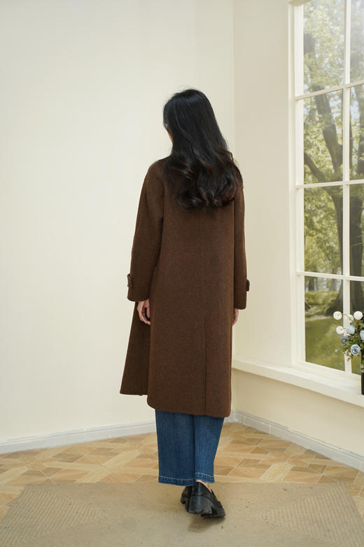 臣禾	【可脱卸帽大衣】层次感系腰带中长款呢大衣外套	JZ254080175 商品图7