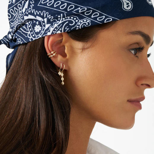 北京仓｜Leo Sedim-AXIS-金色 菱形 锆石 吊坠 单只 耳环［法国设计师］ 商品图3