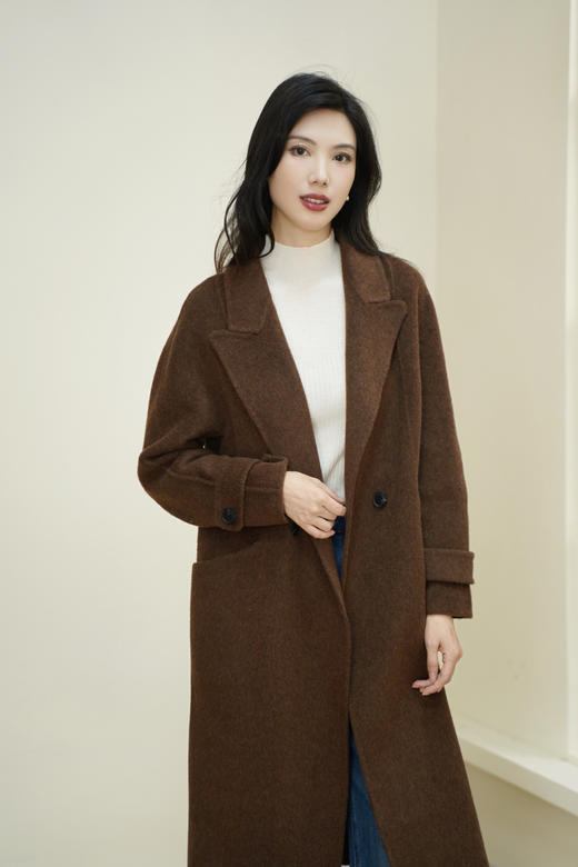 臣禾	【可脱卸帽大衣】层次感系腰带中长款呢大衣外套	JZ254080175 商品图4