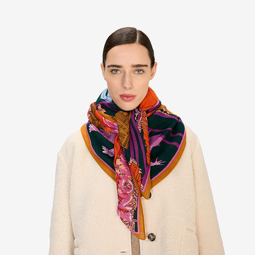 北京仓｜Inoui Editions-130 VEGAS-恐龙 紫色 方巾［法国设计师］ 商品图2