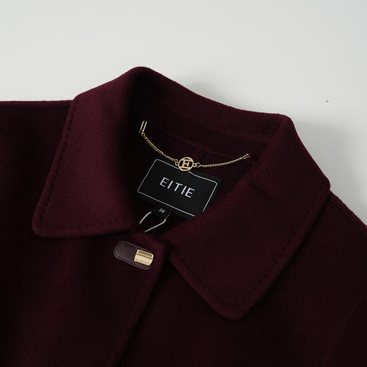 EITIE爱特爱温暖舒适门襟处配色浅金皮袢精致耐看短款毛呢大衣8414122 商品图2