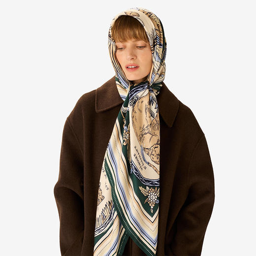 北京仓｜Inoui Editions-130 CHANCE INOUI-四叶草 绿色 方巾［法国设计师］ 商品图2