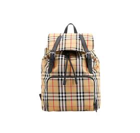 Burberry博柏利 格纹印花 织物 双肩包 女款 黄色