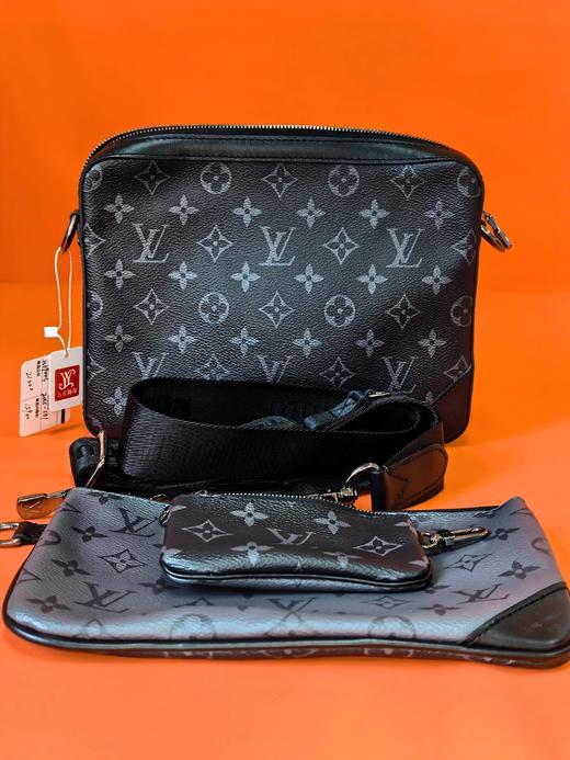 LOUIS VUITTON Trio 经典老花满印三合一 涂层帆布拼牛皮 邮差包手拿包单肩斜挎包 男款 灰色 商品图4