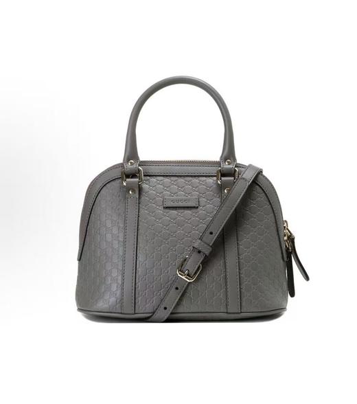 GUCCI古驰 老花Logo压纹 牛皮 贝壳包手提斜挎单肩包 小号 女款 灰色 #经典推荐# 商品图0