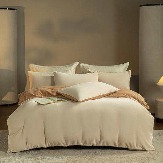 顶柔 牛奶绒纯色双拼套件 床单245cm*250cm*【福利品】 商品图3