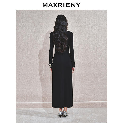 【冬日逸境-商场同款】MAXRIENY水晶织带浪漫精致连衣裙小黑裙(货号:MC85DR788) 商品图3
