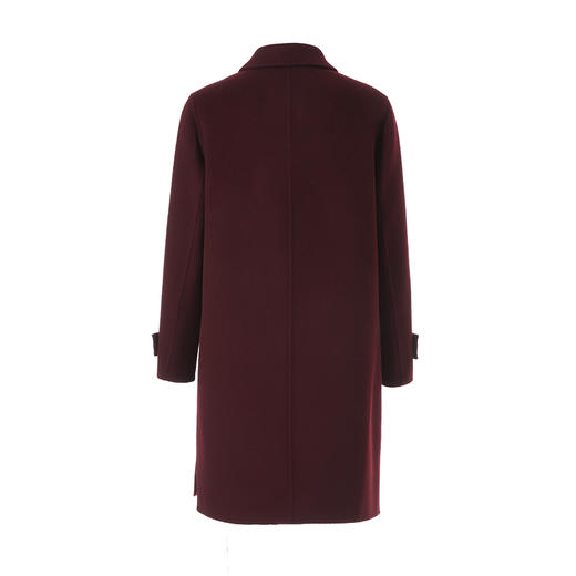 EITIE爱特爱温暖舒适门襟处配色浅金皮袢精致耐看长款毛呢大衣8414121 商品图1