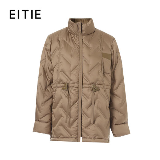EITIE爱特爱黑色时尚保暖抽绳收腰羽绒服外套8411104 商品图8