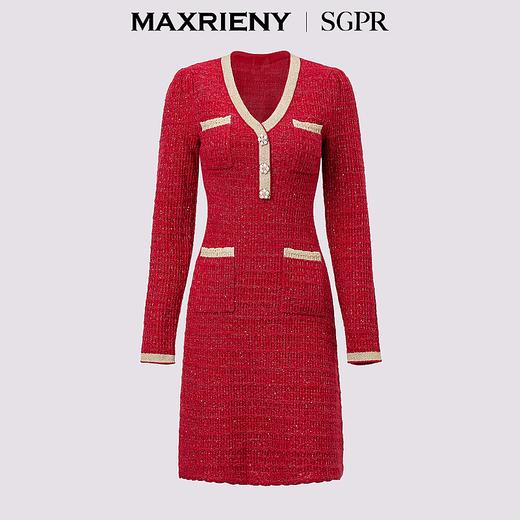 MAXRIENY【商场同款】精致贵雅感连衣裙2024秋冬新款千金小香裙子(货号:MS85DR511) 商品图3