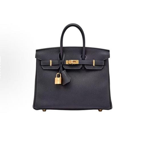 HERMES爱马仕 Birkin 25 金扣 Togo牛皮 铂金包手提包 常规 女款 Noir 黑色 Z刻 商品图0
