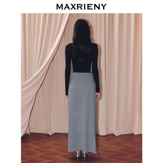 MAXRIENY极简主义穿搭套头毛针织衫25冬款亲肤软糯肌理感长袖上衣(货号:MF86SW503) 商品图3