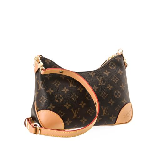 LOUIS VUITTON BOULOGNE 手袋 经典老花 涂层帆布拼牛皮革饰边 黄牛角 链条包腋下包斜挎单肩包 女款 棕色 商品图0