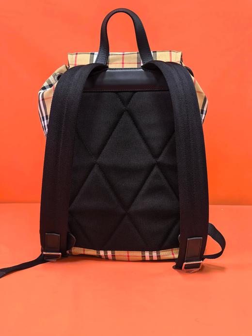 Burberry博柏利 格纹印花 织物 双肩包 女款 黄色 商品图2