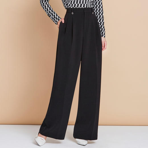 EITIE爱特爱气质通勤休闲裤女宽松显瘦高腰阔腿长裤秋季新款C2505814 商品图1