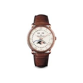 BLANCPAIN宝珀 经典系列VILLERET 自动机械机芯 30m防水 男表 瑞表 40mm 白色表盘 红金表壳 鳄鱼皮表带