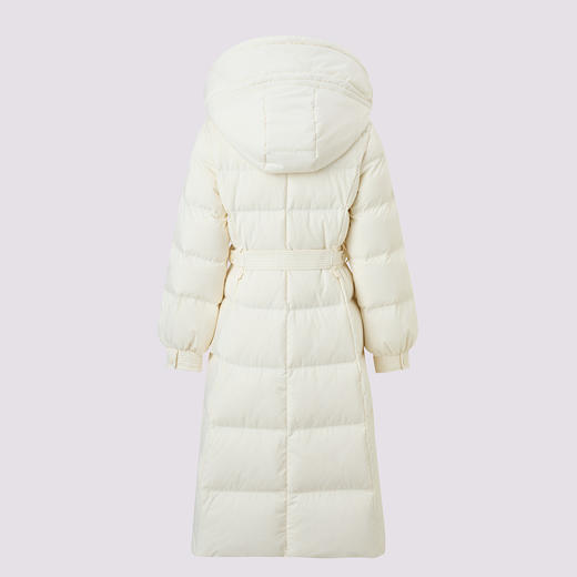 MAXRIENY通勤休闲可拆卸连帽细带长款羽绒服收腰显瘦 商品图4