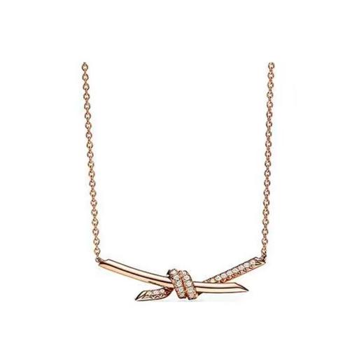 TIFFANY & CO.蒂芙尼 Knot 系列 原创欧美 玫瑰金 项链 商品图0