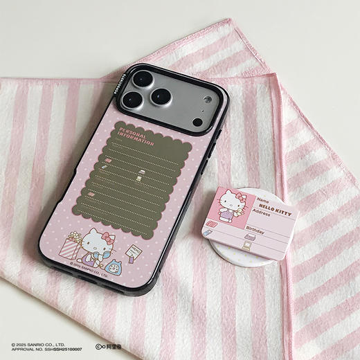 【白日梦手账本】可爱同学录 泡泡骚 x Hello Kitty合作系列 POPCASE手机壳 MagSafe Popcase磁吸款 镜面壳 粉色 波点 iPhone17/16/15/14/13 商品图1