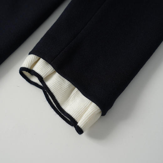 EITIE爱特爱假两件设计撞色拼接木耳边精致优雅连衣裙8407110 商品图5