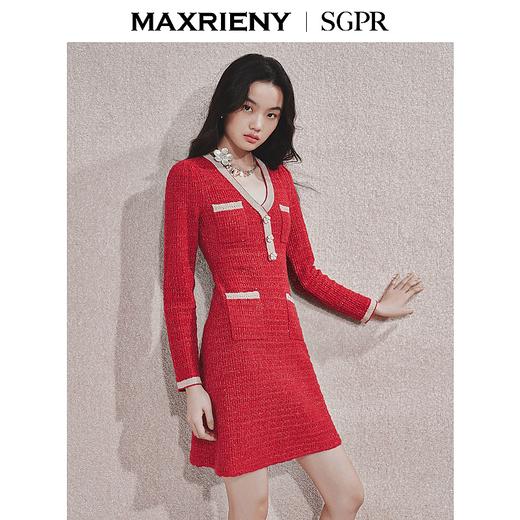 MAXRIENY【商场同款】精致贵雅感连衣裙2024秋冬新款千金小香裙子(货号:MS85DR511) 商品图1