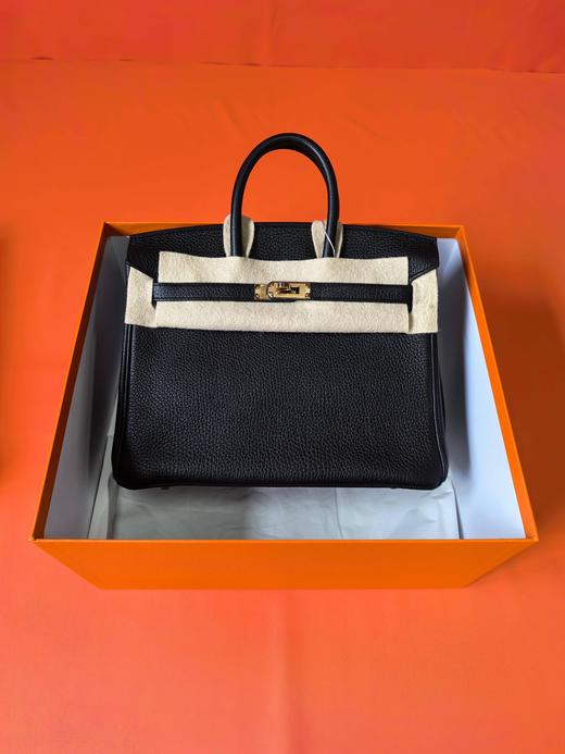 HERMES爱马仕 Birkin 25 金扣 Togo牛皮 铂金包手提包 常规 女款 Noir 黑色 Z刻 商品图3