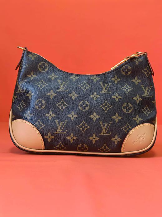 LOUIS VUITTON BOULOGNE 手袋 经典老花 涂层帆布拼牛皮革饰边 黄牛角 链条包腋下包斜挎单肩包 女款 棕色 商品图2