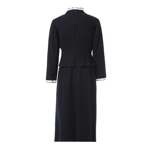 EITIE爱特爱假两件设计撞色拼接木耳边精致优雅连衣裙8407110 商品图2