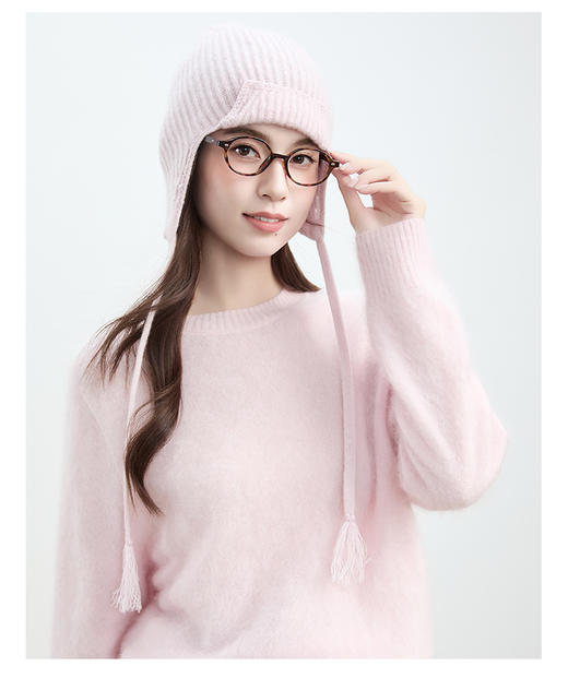 VogoPetite	拉绒长绒一体成型圆领100%山羊绒衫	BP141E1208 商品图6