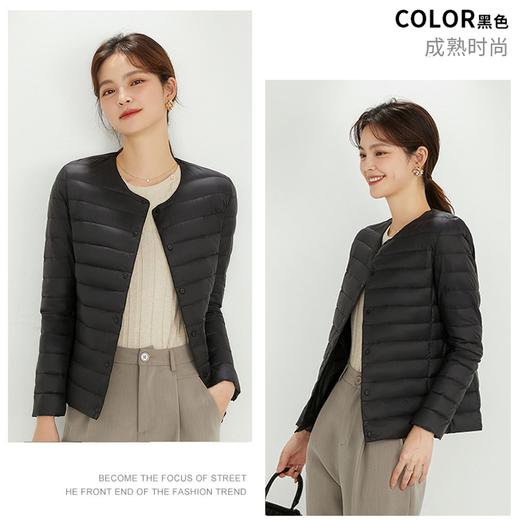 【女款轻薄羽绒服】90%含绒  轻暖便携 防水防寒 时尚叠穿羽绒服 商品图3