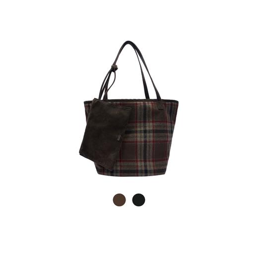 oneup羊毛格子双面背托特包 商品图0