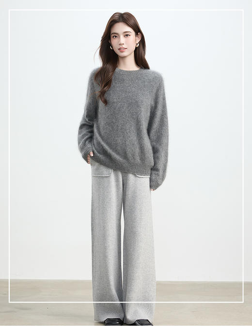 VogoPetite	拉绒长绒一体成型圆领100%山羊绒衫	BP141E1208 商品图4