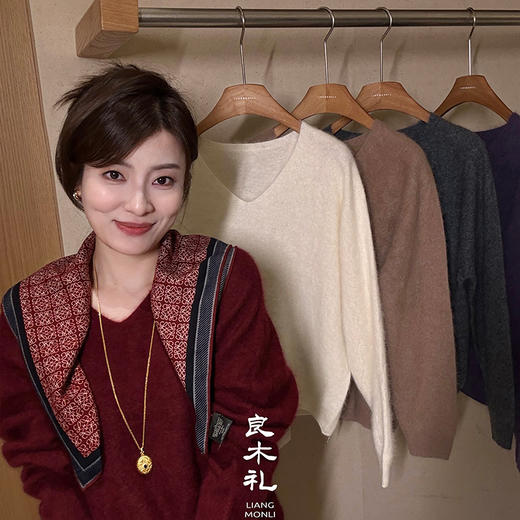 【特价不退换】良木礼V领羊毛衫（D25102720） 商品图4