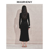 玛克门店发货：MAXRIENY金属钻扣黑丝绒上衣女24秋新款(货号:MC85TP544) 商品缩略图2