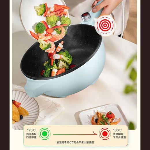 苏泊尔（SUPOR）电煮锅(510694)家用小型宿舍小电锅电蒸锅泡面电火锅多功能不粘涂层电炒锅 4L 【电炒锅】CJ28A11 商品图0