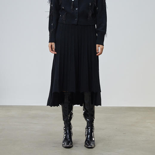 VogoPetite	不对称伞裙100%山羊绒半身裙	BP131E3307 商品图1