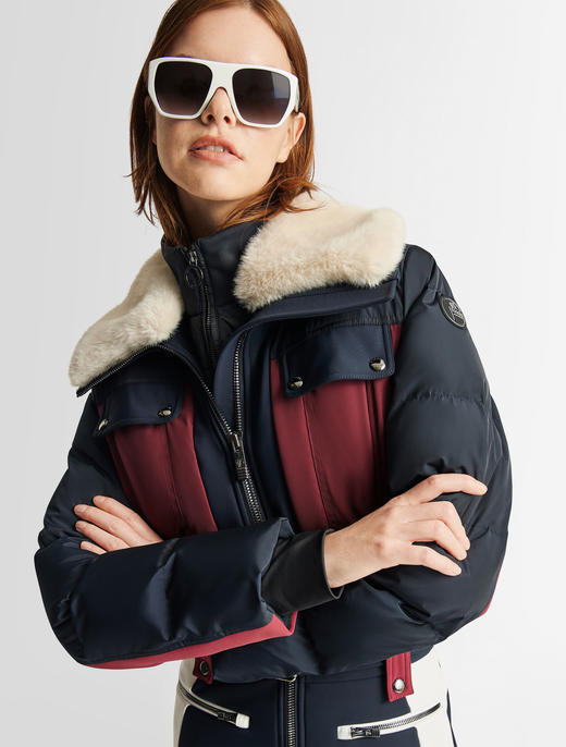 Fusalp - KAREI - Acajou/Marin/Neige - 女装 - 连体滑雪服 - 桃花心木棕/深蓝色/白色 商品图6