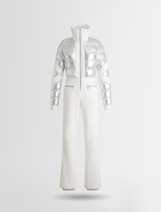 Fusalp - CLARISSE METAL - Metallic Silver/Neige - 女装 - 连体滑雪服 - 金属银/白色 商品图0