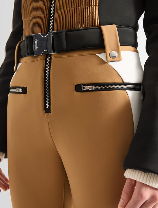 Fusalp - JORKET - Foxtrot/Noir/Neige - 女装 - 连体滑雪服 - 黄褐色/黑色/白色 商品图8