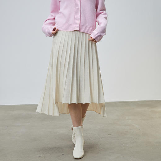 VogoPetite	不对称伞裙100%山羊绒半身裙	BP131E3307 商品图2