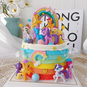 【私人定制】小马宝莉主题系列动物奶油鲜果蛋糕