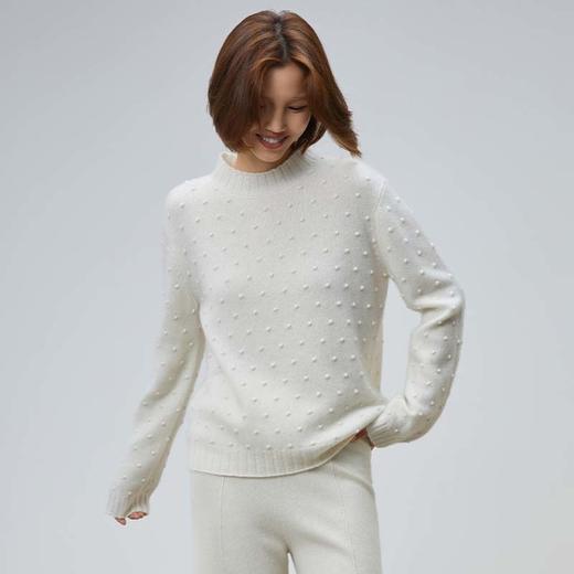 VogoPetite设计感立体肌理圆领套衫100%山羊绒	BP132E1204 商品图3
