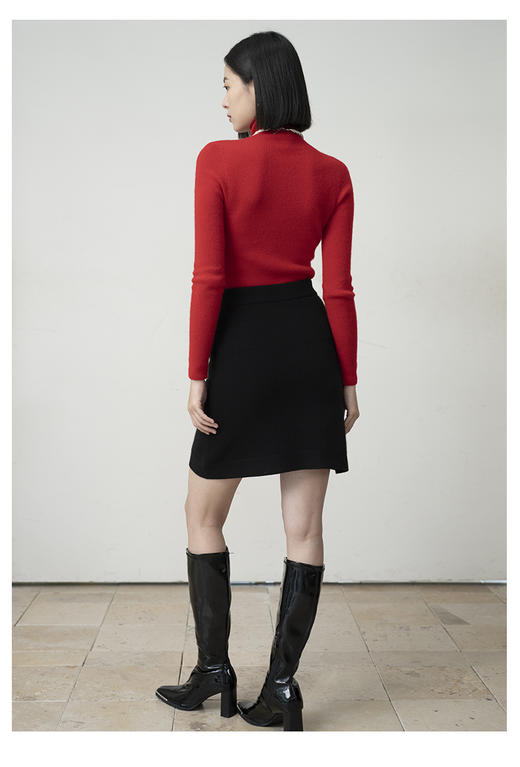 VogoPetite无缝高领套衫100%山羊绒针织衫BP133E1127 商品图4