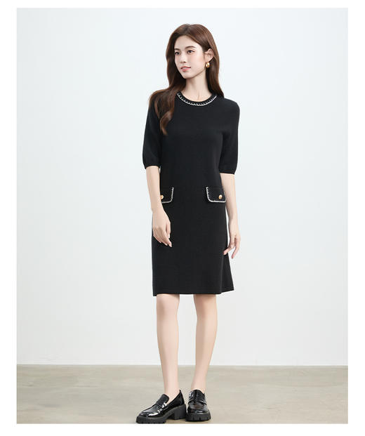 VogoPetite	小香风花边连衣裙100%山羊绒	BP132F1102 商品图4