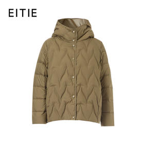 EITIE爱特爱大身条纹绗缝 线迹艺术感十足宽版高领兜帽凸显纤细脖颈H版型羽绒服8411110