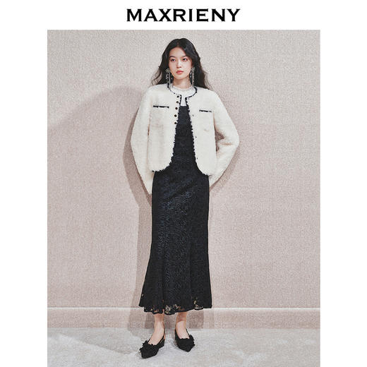 【宫廷巴洛克-商场同款】MAXRIENY羊羔绒肌理小香外套女24冬新款(货号:MC85JA598) 商品图1