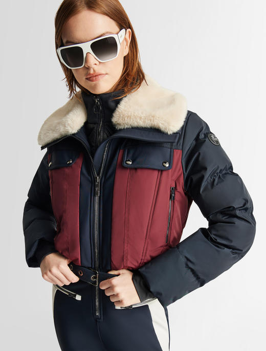 Fusalp - KAREI - Acajou/Marin/Neige - 女装 - 连体滑雪服 - 桃花心木棕/深蓝色/白色 商品图5