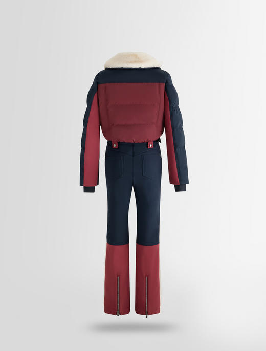 Fusalp - KAREI - Acajou/Marin/Neige - 女装 - 连体滑雪服 - 桃花心木棕/深蓝色/白色 商品图1