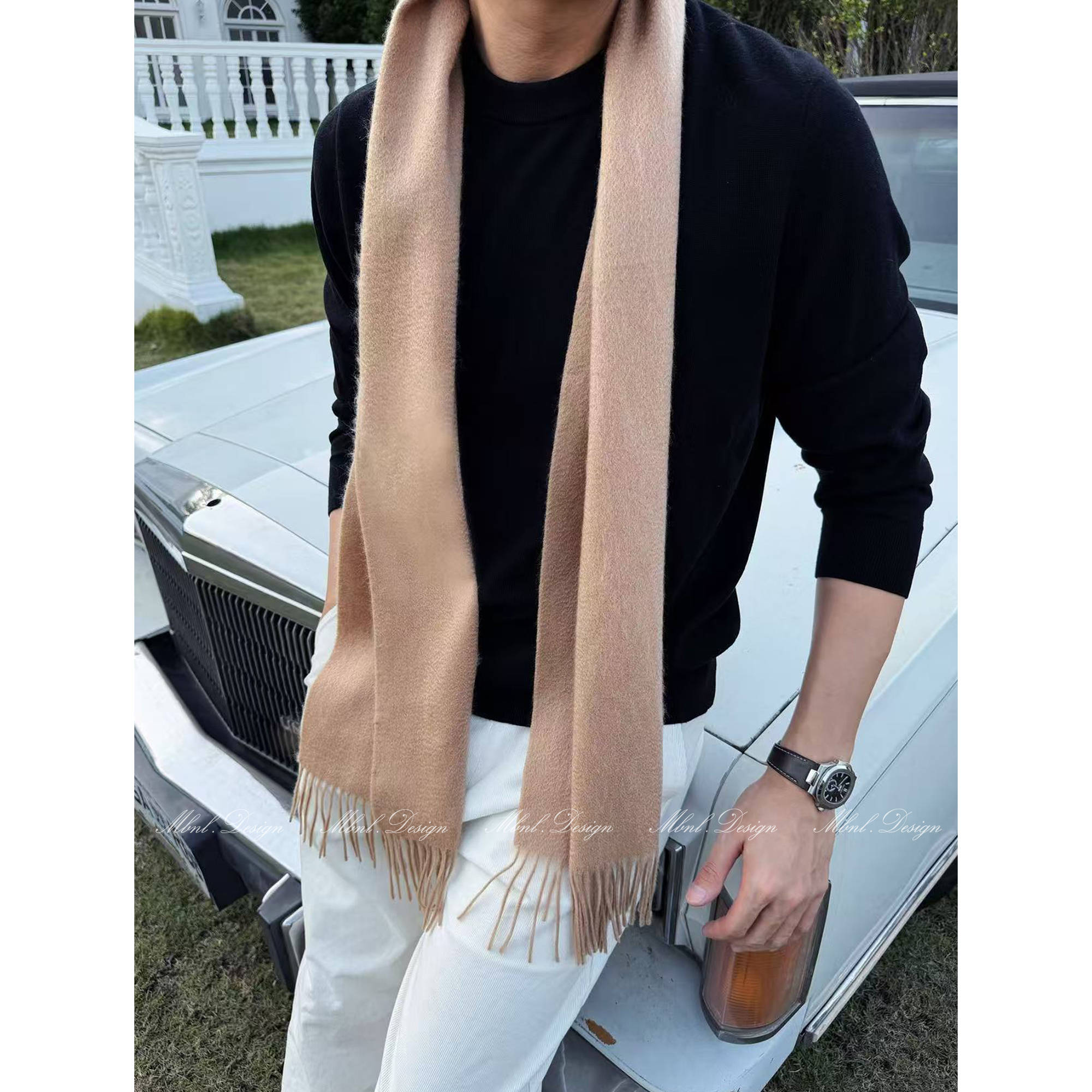 「 Camel 流苏」秦磊男装100羊绒优雅围巾LL-WSP8009 N10商品图3